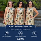 Friends in matching Women's Strap Squad Custom Face Tank Dress — a group gift photo