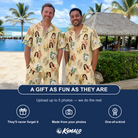 Friends in matching Men's Strap Squad Custom Face Shirt & Shorts Set — a group gift photo