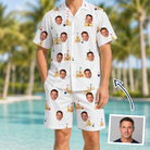 Man wearing Men's Dune Dynasty Custom Face Shirt & Shorts Set — custom faces printed all-over