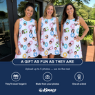 Friends in matching Women's Rainbow Ripples Custom Face Tank Dress — a group gift photo