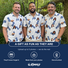 Friends in matching Men's Golden Getaway Custom Face Polo Shirt — a group gift photo