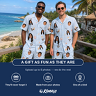 Friends in matching Men's Shell Yeah Custom Face Shirt & Shorts Set — a group gift photo