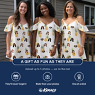 Friends in matching Women's Prickle Picnic Custom Face Off-Shoulder Dress — a group gift photo