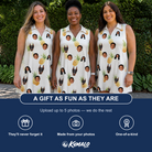 Friends in matching Women's Prickle Picnic Custom Face V-Neck Dress — a group gift photo