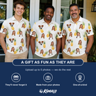 Friends in matching Men's Prickle Picnic Custom Face Polo Shirt — a group gift photo