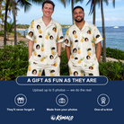 Friends in matching Men's Prickle Picnic Custom Face Shirt & Shorts Set — a group gift photo