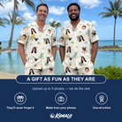 Friends in matching Men's Seaside Sitters Custom Face Shirt & Shorts Set — a group gift photo