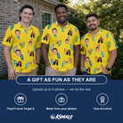 Friends in matching Men's Board Buddies Custom Face Polo Shirt — a group gift photo