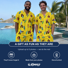 Friends in matching Men's Board Buddies Custom Face Shirt & Shorts Set — a group gift photo