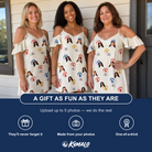 Friends in matching Women's Sandy Sidekicks Custom Face Off-Shoulder Dress — a group gift photo