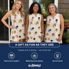 Friends in matching Women's Sandy Sidekicks Custom Face Tank Dress — a group gift photo