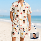 Man wearing Men's Sandy Sidekicks Custom Face Shirt & Shorts Set — custom faces printed all-over