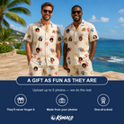 Friends in matching Men's Sandy Sidekicks Custom Face Shirt & Shorts Set — a group gift photo