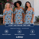 Friends in matching Women's Umbrella Uproar Custom Face Off-Shoulder Dress — a group gift photo