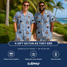 Friends in matching Men's Umbrella Uproar Custom Face Shirt & Shorts Set — a group gift photo