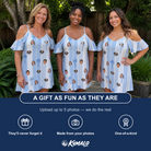 Friends in matching Women's Coconut Crew Custom Face Off-Shoulder Dress — a group gift photo