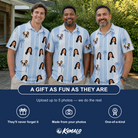 Friends in matching Men's Coconut Crew Custom Face Polo Shirt — a group gift photo
