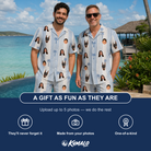 Friends in matching Men's Coconut Crew Custom Face Shirt & Shorts Set — a group gift photo