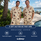 Friends in matching Men's Flag Fandango Custom Face Shirt & Shorts Set — a group gift photo