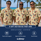 Friends in matching Men's Balloon Brigade Custom Face Hawaiian Shirt — a group gift photo