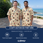 Friends in matching Men's Balloon Brigade Custom Face Shirt & Shorts Set — a group gift photo