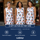 Friends in matching Women's Cool Colonies Custom Face V-Neck Dress — a group gift photo