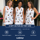 Friends in matching Women's Ruby Ruffles Custom Face V-Neck Dress — a group gift photo