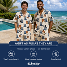 Friends in matching Men's Crown Capers Custom Face Shirt & Shorts Set — a group gift photo
