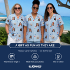Friends in matching Women's Red White Chill Custom Face Hawaiian Shirt — a group gift photo