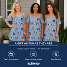 Friends in matching Women's Betsy Bounce Custom Face Off-Shoulder Dress — a group gift photo
