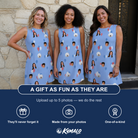 Friends in matching Women's Betsy Bounce Custom Face Tank Dress — a group gift photo