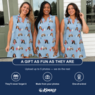 Friends in matching Women's Betsy Bounce Custom Face V-Neck Dress — a group gift photo