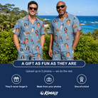 Friends in matching Men's Launch Lark Custom Face Shirt & Shorts Set — a group gift photo
