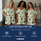 Friends in matching Women's Rindependence Day Custom Face Off-Shoulder Dress — a group gift photo