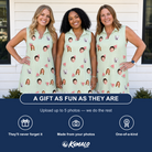 Friends in matching Women's Rindependence Day Custom Face V-Neck Dress — a group gift photo