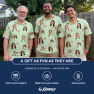 Friends in matching Men's Rindependence Day Custom Face Polo Shirt — a group gift photo