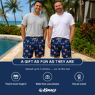 Friends in matching Men's Rebel Reflectors Custom Face Beach Shorts — a group gift photo