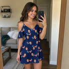 Real-life photo of someone wearing Women's Rebel Reflectors Custom Face Off-Shoulder Dress — custom faces printed all-over