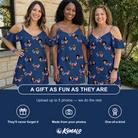 Friends in matching Women's Rebel Reflectors Custom Face Off-Shoulder Dress — a group gift photo