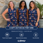 Friends in matching Women's Rebel Reflectors Custom Face V-Neck Dress — a group gift photo