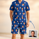 Man wearing Men's Declaration Drips Custom Face Shirt & Shorts Set — custom faces printed all-over