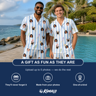 Friends in matching Men's Skyburst Salute Custom Face Shirt & Shorts Set — a group gift photo