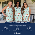 Friends in matching Women's Sam's Sparkle Custom Face V-Neck Dress — a group gift photo