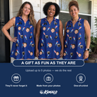 Friends in matching Women's Founding Flares Custom Face V-Neck Dress — a group gift photo