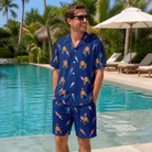 Real-life photo of someone wearing Men's Founding Flares Custom Face Shirt & Shorts Set — custom faces printed all-over