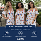 Friends in matching Women's Civic Colors Custom Face Off-Shoulder Dress — a group gift photo