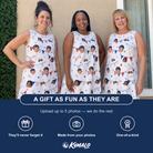 Friends in matching Women's Civic Colors Custom Face Tank Dress — a group gift photo