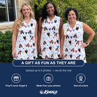 Friends in matching Women's Civic Colors Custom Face V-Neck Dress — a group gift photo
