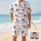 Man wearing Men's Civic Colors Custom Face Shirt & Shorts Set — custom faces printed all-over