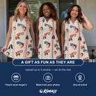 Friends in matching Women's Firework Frames Custom Face V-Neck Dress — a group gift photo